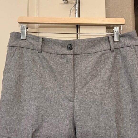 Women’s Loft NWT Gray Lined Straight Cropped Cuff Wool Blend Dress Pants-Size 12 - Picture 3 of 10